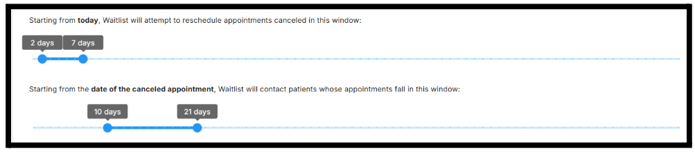 Set Cancellation and Contact Windows